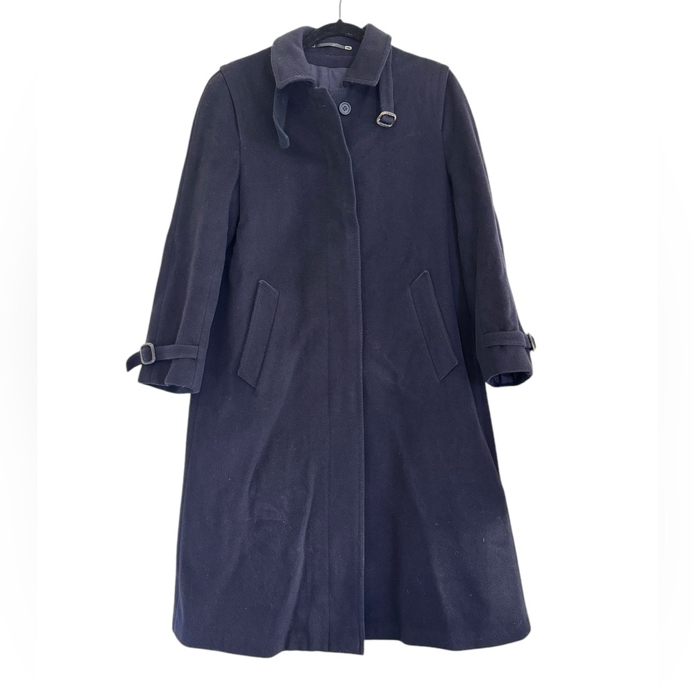 Vintage Burberrys Original Loden Wool Coat Navy Austria Made Women’s Size M